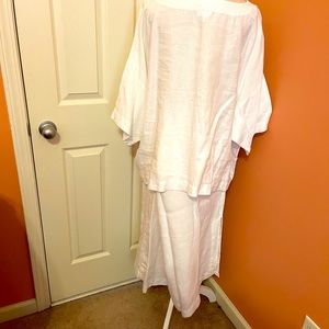 JJill Linen Set in White 2X